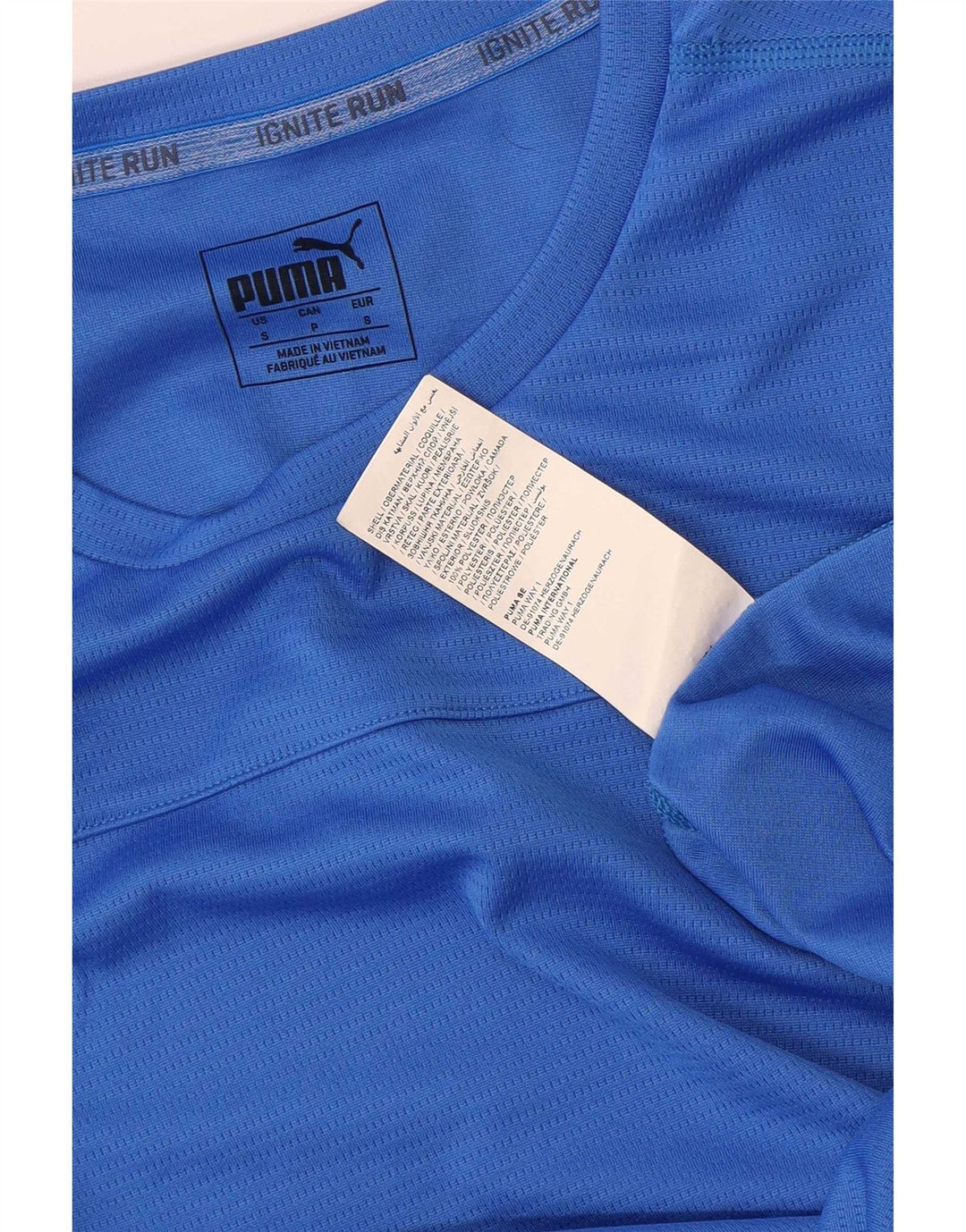 Puma Mens T-Shirt Top Small Blue Polyester