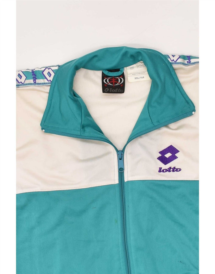 LOTTO Boys Graphic Tracksuit Top Jacket 13-14 Years 2XL Turquoise Vintage Lotto and Second-Hand Lotto from Messina Hembry 