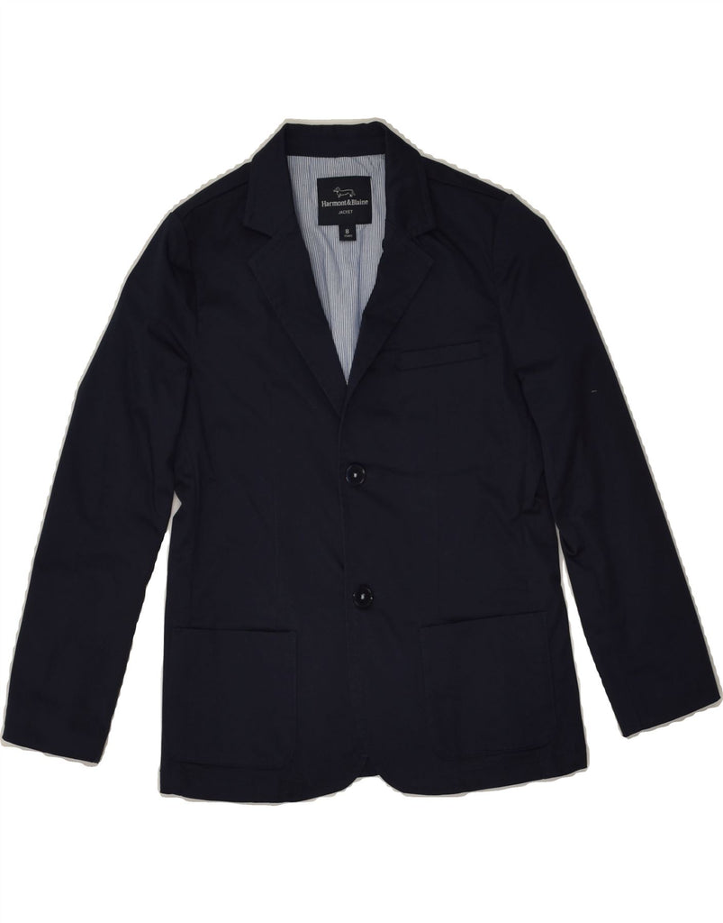 HARMONT & BLAINE Boys 2 Button Blazer Jacket 7-8 Years Navy Blue | Vintage Harmont & Blaine | Thrift | Second-Hand Harmont & Blaine | Used Clothing | Messina Hembry 