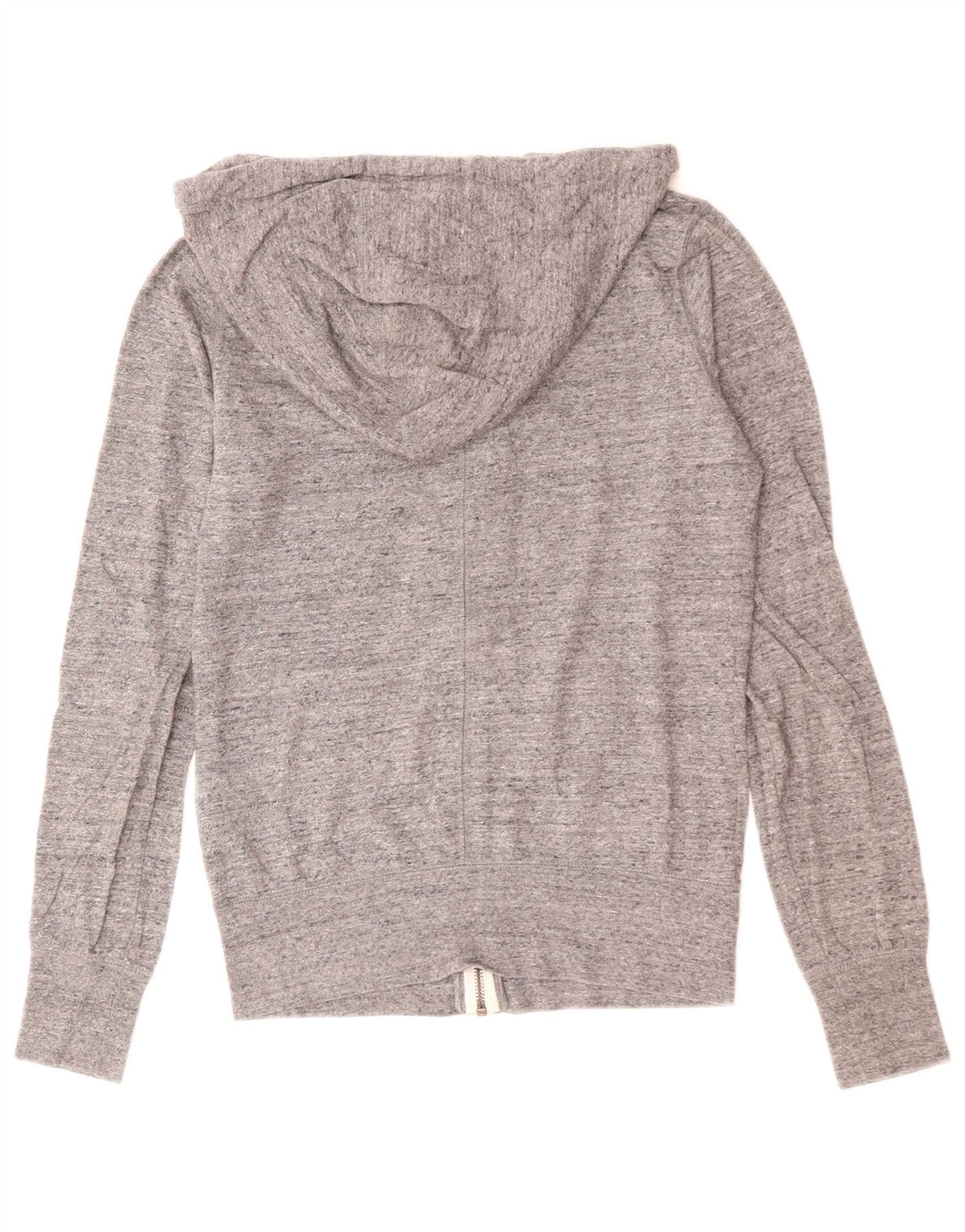 NIKE Womens Zip Hoodie Sweater UK 10 Small Grey Flecked Polyester