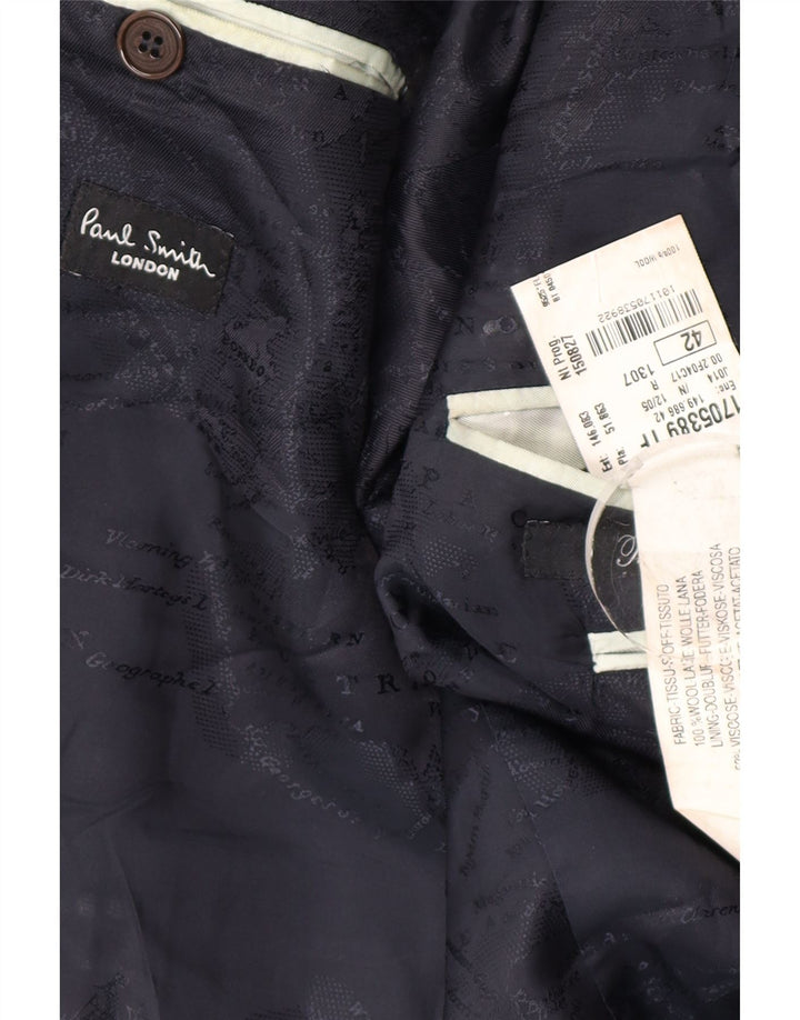 Paul Smith Mens 2 Button Blazer Jacket UK 42 XL Navy Blue Pinstripe Wool