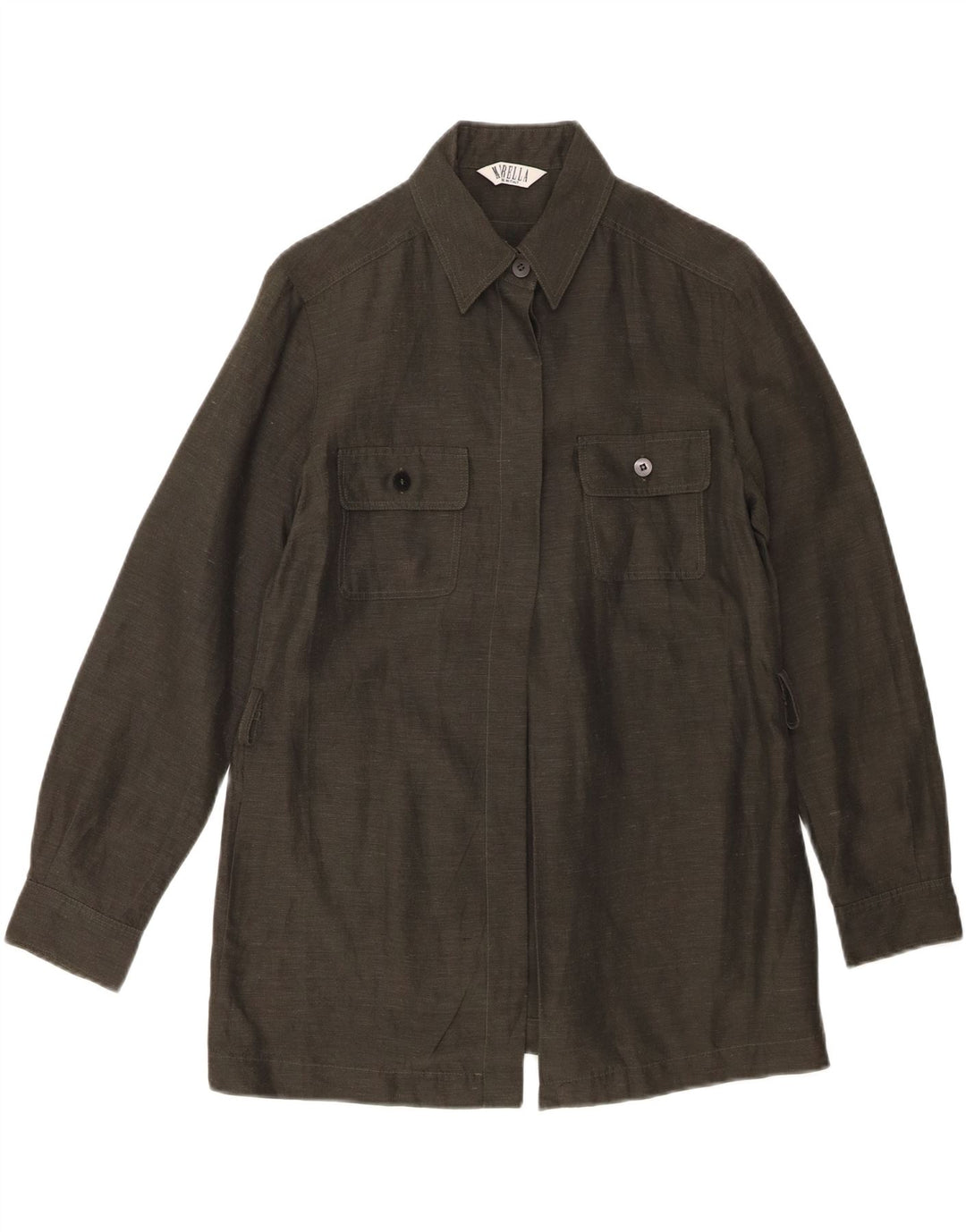 Marella Womens Shirt UK 8 Small Khaki Linen