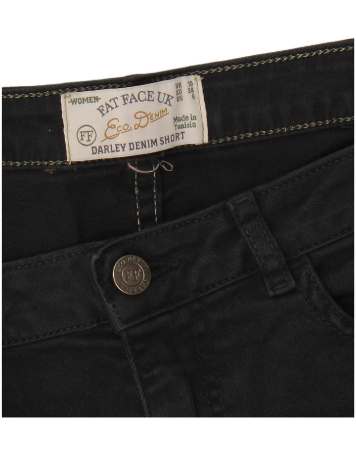 FAT FACE Womens Denim Shorts UK 10 Small W26  Black