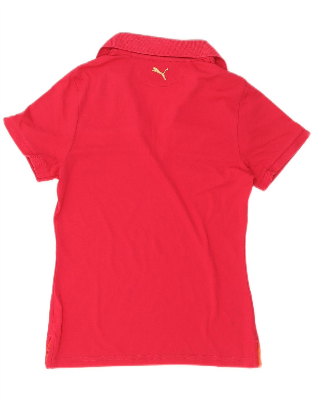 Puma Womens Polo Shirt UK 12 Medium Pink Colourblock
