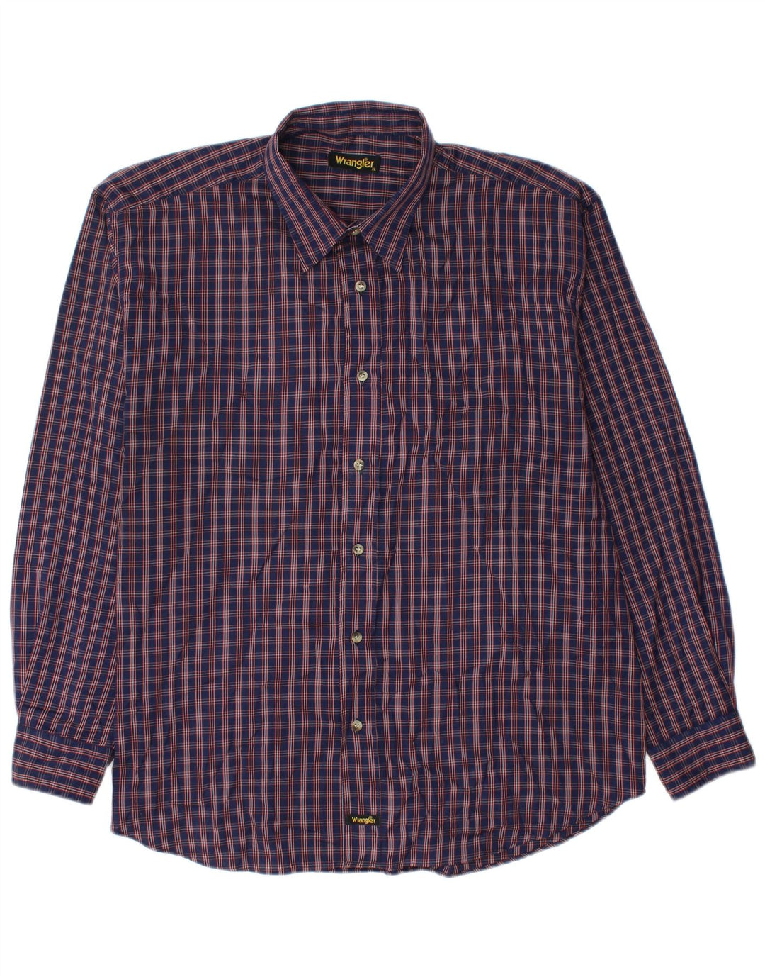 WRANGLER Mens Flannel Shirt XL Navy Blue Check