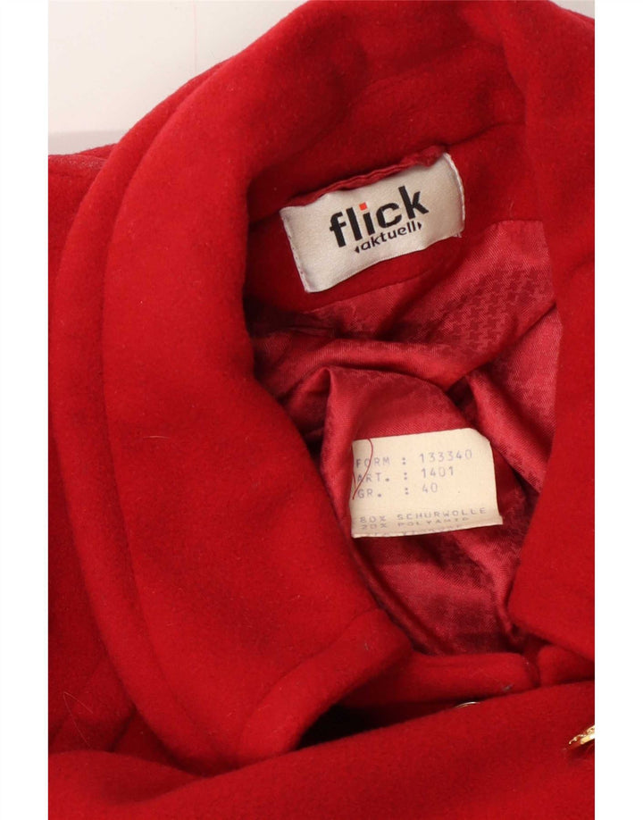 Vintage Womens Oversized Overcoat EU 40 Medium Red Wool