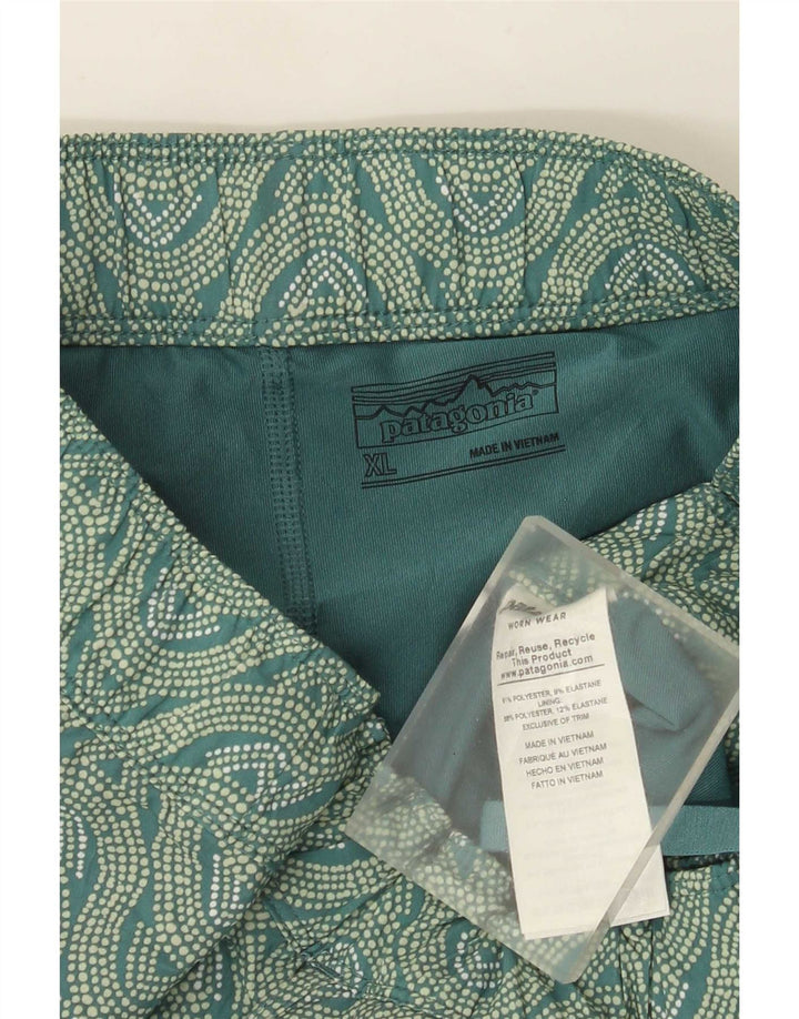 Patagonia Womens Skort UK 18 XL Green Chevron Polyester