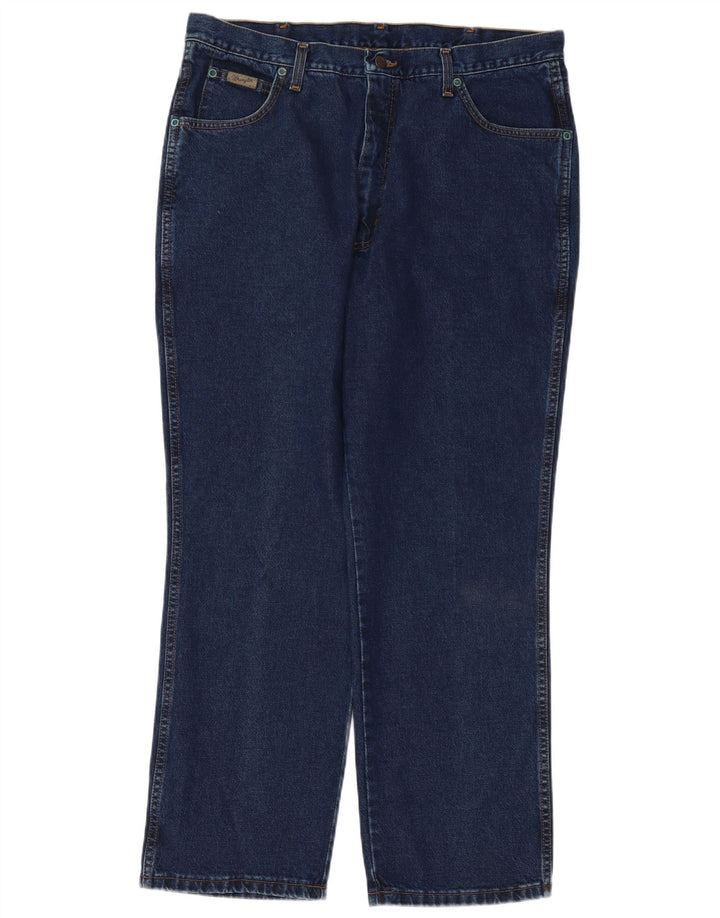 Wrangler Mens Ohio Straight Jeans W38 L30 Blue Cotton