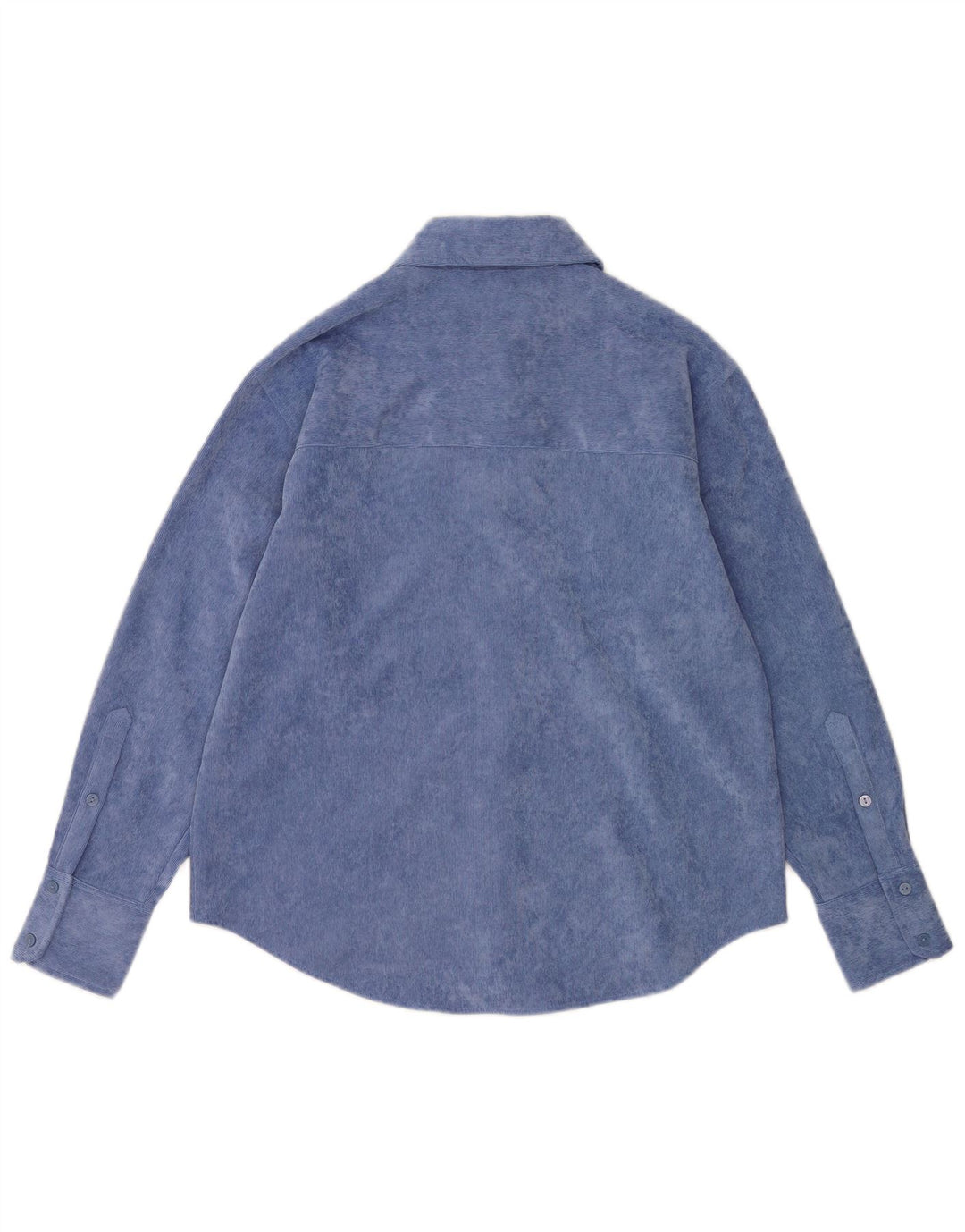 Zara Womens Corduroy Shirt UK 14 Medium Blue Polyester