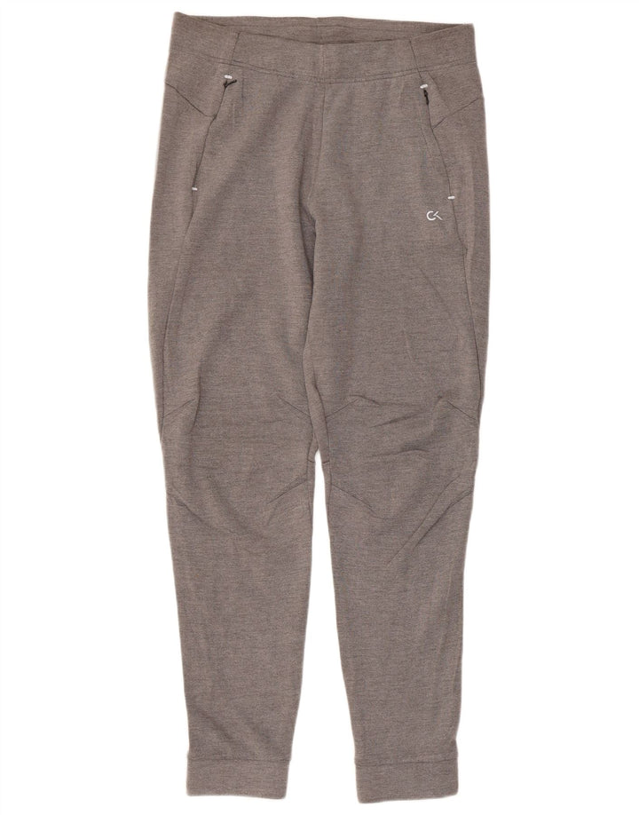 CALVIN KLEIN Womens Tracksuit Trousers Joggers UK 12 Medium  Grey Viscose