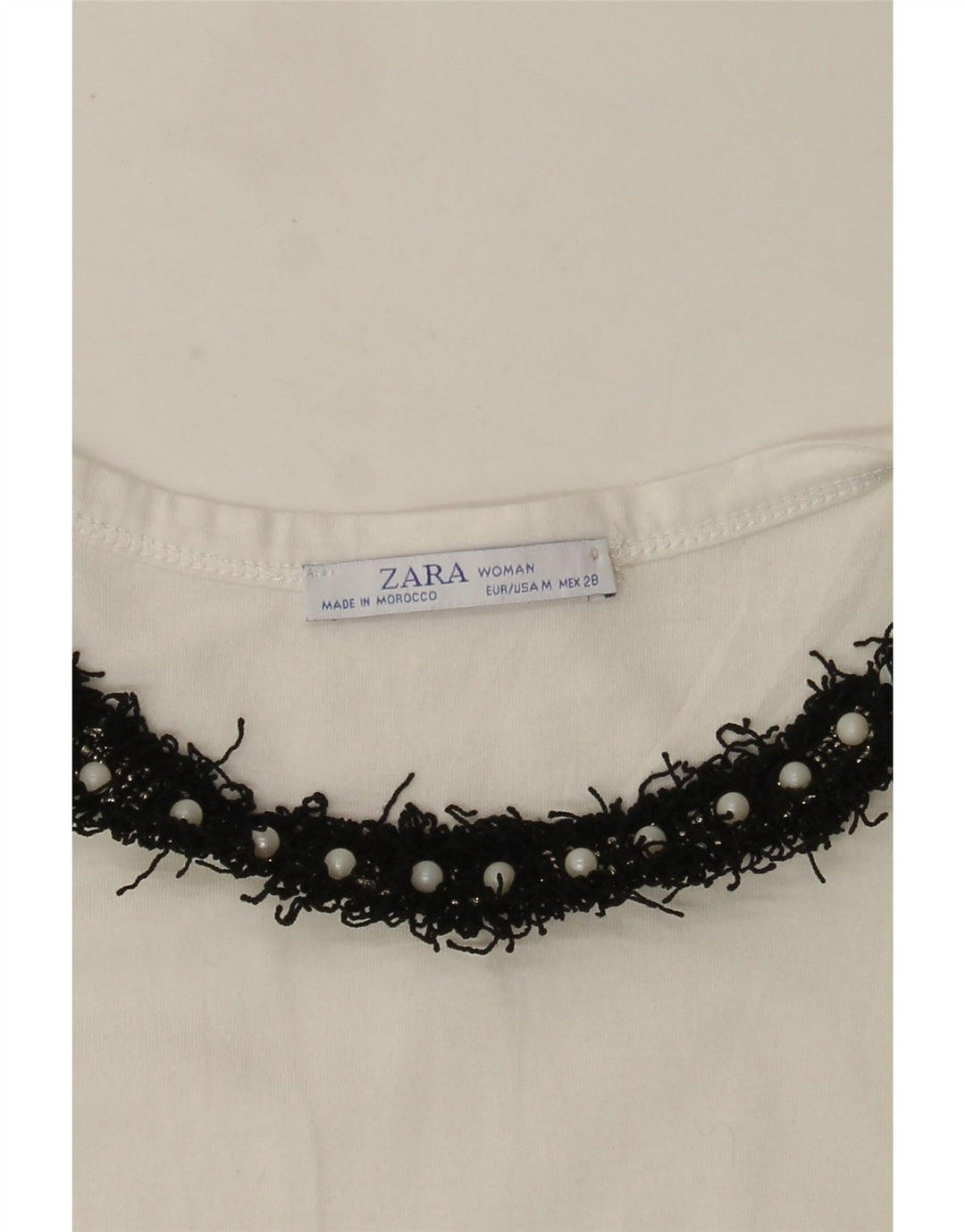 Zara Womens T-Shirt Top UK 12 Medium White