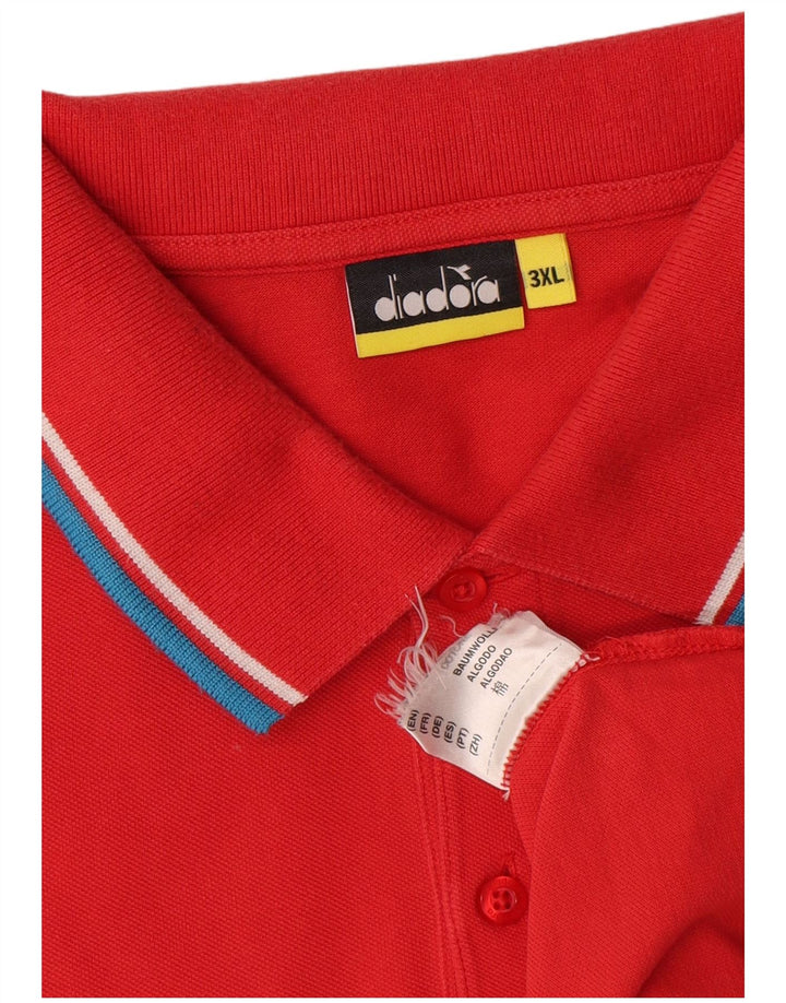 Diadora Mens Polo Shirt 3XL Red Cotton