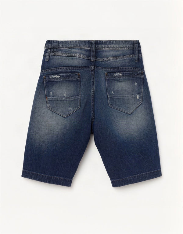 Jack & Jones Mens Distressed Denim Shorts Medium W32 Blue Cotton