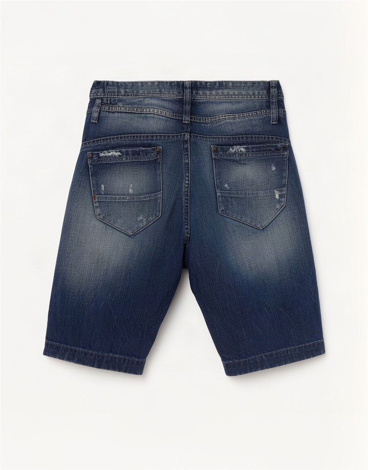 Jack & Jones Mens Distressed Denim Shorts Medium W32 Blue Cotton