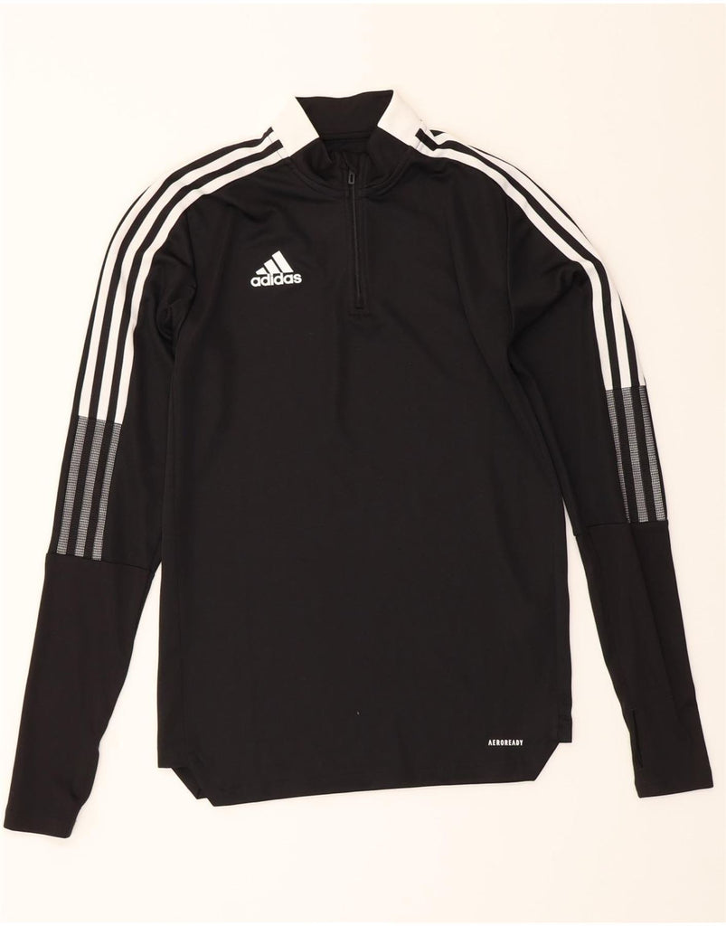 ADIDAS Mens Aeroready Zip Neck Pullover Tracksuit Top Small Black Vintage Adidas and Second-Hand Adidas from Messina Hembry 