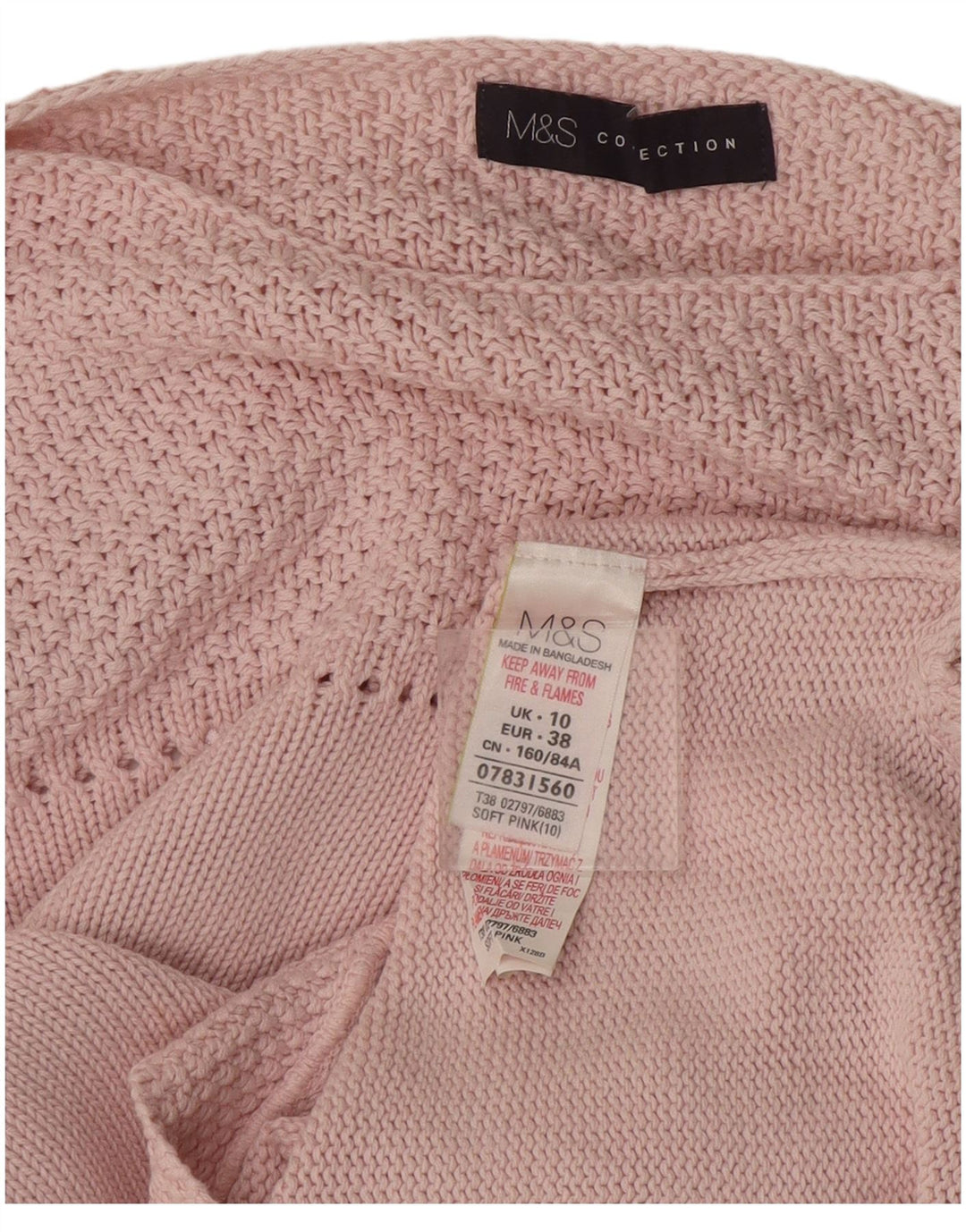Marks & Spencer Womens Oversized Boat Neck Jumper Sweater UK 10 Small Pink