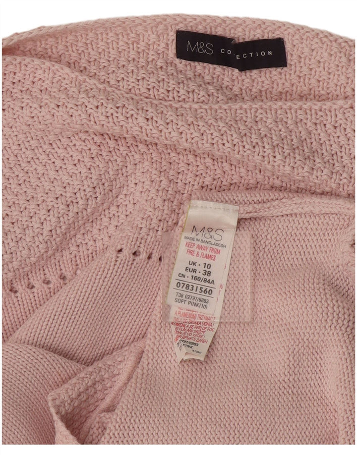 Marks & Spencer Womens Oversized Boat Neck Jumper Sweater UK 10 Small Pink