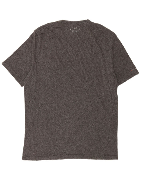 Under Armour Mens Heat Gear Loose Fit T-Shirt Top Large Grey Flecked Cotton