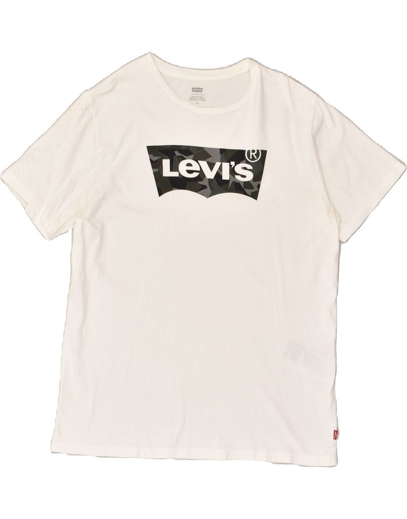 LEVI'S Mens Graphic T-Shirt Top Large White Cotton | Vintage Levi's | Thrift | Second-Hand Levi's | Used Clothing | Messina Hembry 