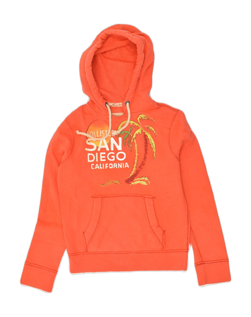 HOLLISTER Mens California Graphic Hoodie Jumper Small Orange Cotton | Vintage Hollister | Thrift | Second-Hand Hollister | Used Clothing | Messina Hembry 