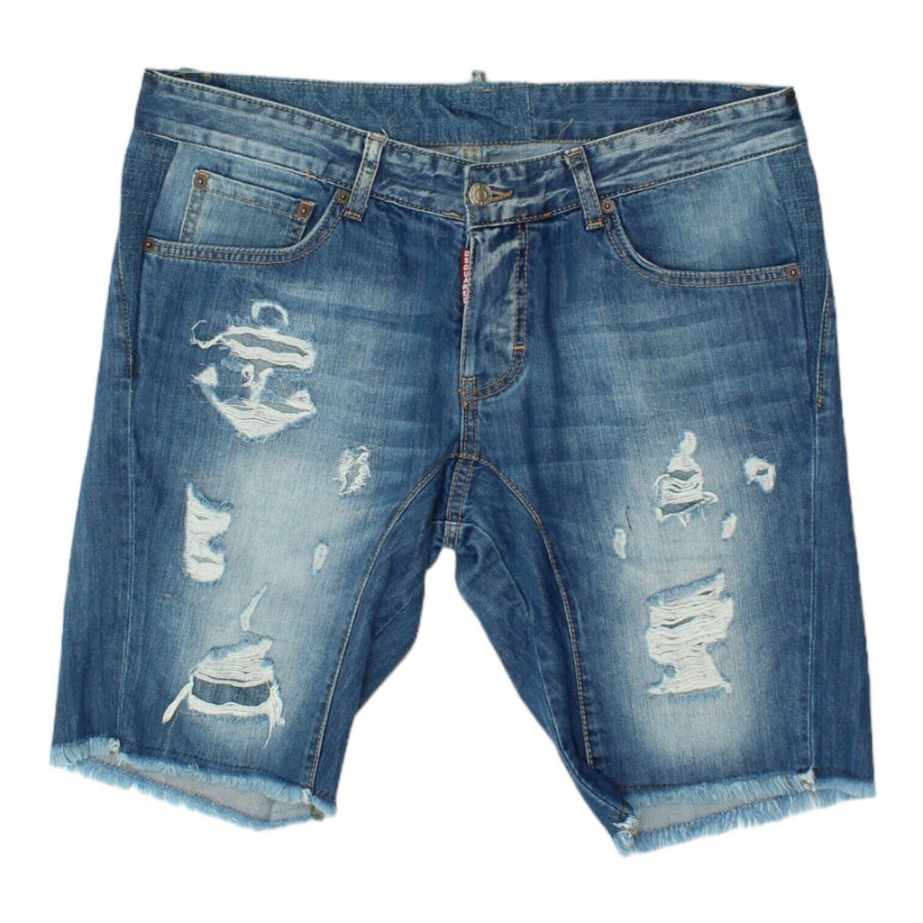 Dsquared2 Mens Blue Distressed Denim Shorts | Vintage Designer Cut Off Jeans VTG Vintage Messina Hembry and Second-Hand Messina Hembry from Messina Hembry 