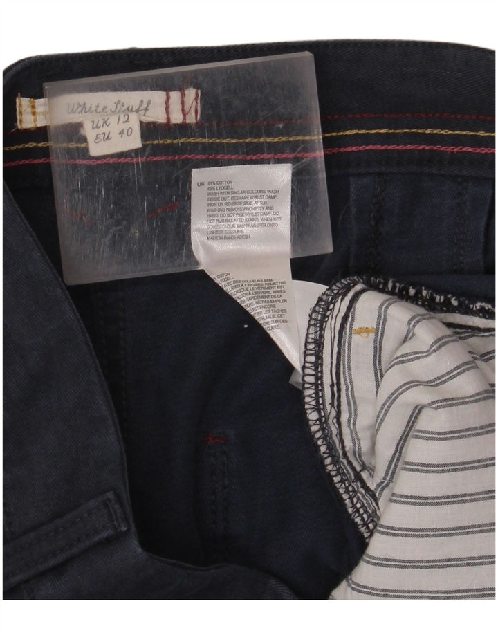 WHITE STUFF Womens Cropped Trousers UK 12 Medium W32 L25 Navy Blue