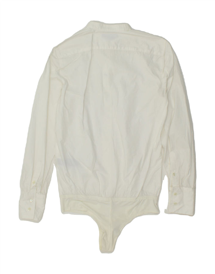 J. CREW Womens Long Sleeve Bodysuit US 0 XS White Cotton Vintage J. Crew and Second-Hand J. Crew from Messina Hembry 