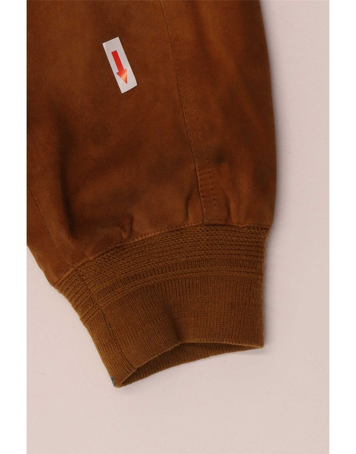 Vintage Mens Suede Jacket IT 50 Large Brown