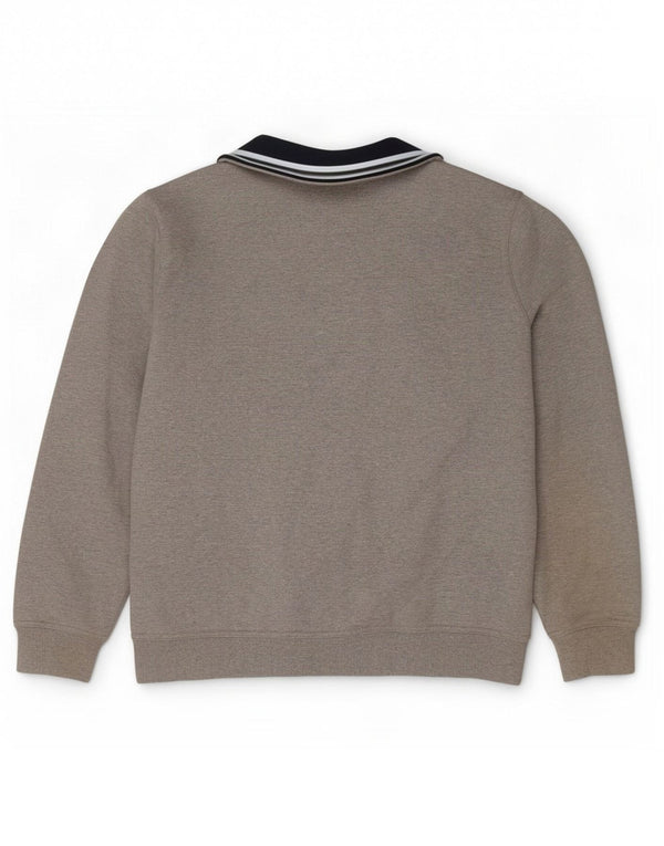 Crew Clothing Mens Zip Neck Sweatshirt Jumper Large Grey Cotton