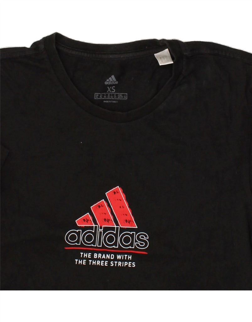 ADIDAS Mens Graphic T-Shirt Top XS Black Cotton | Vintage Adidas | Thrift | Second-Hand Adidas | Used Clothing | Messina Hembry 