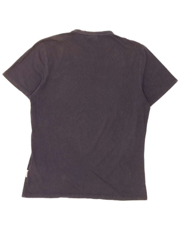 Napapijri Mens Geographic Graphic T-Shirt Top Medium Navy Blue Cotton