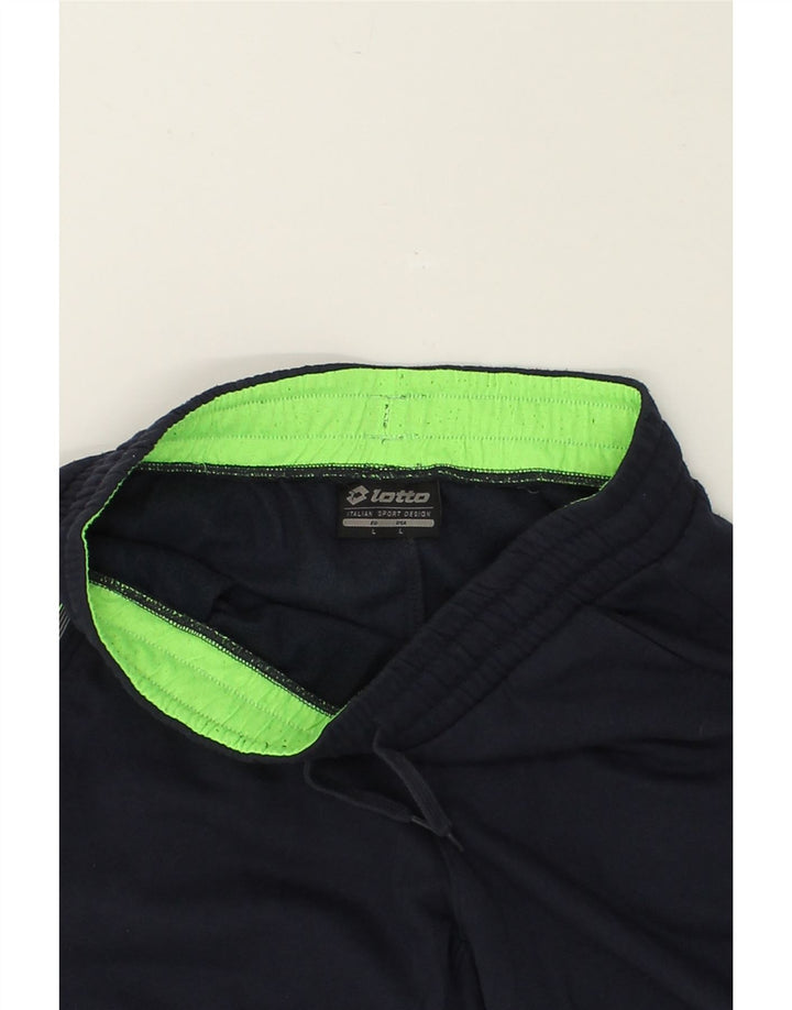 LOTTO Womens Graphic Tracksuit Trousers Joggers Large Navy Blue | Vintage Lotto | Thrift | Second-Hand Lotto | Used Clothing | Messina Hembry 