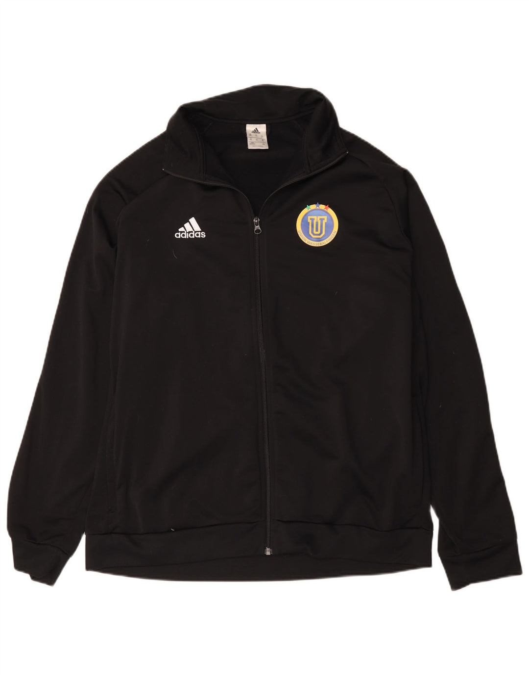 Adidas Mens Graphic Tracksuit Top Jacket 2XL Black Polyester