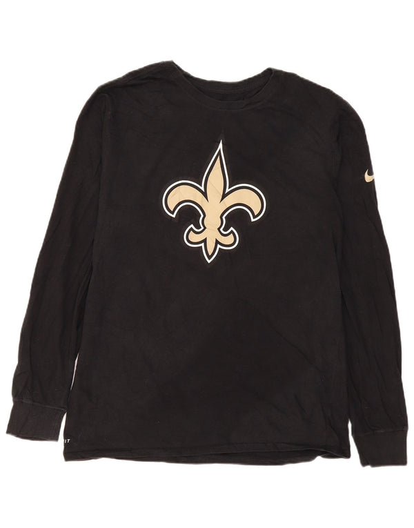 Nike Mens New Orleans Saints Graphic Top Long Sleeve Large Black Cotton