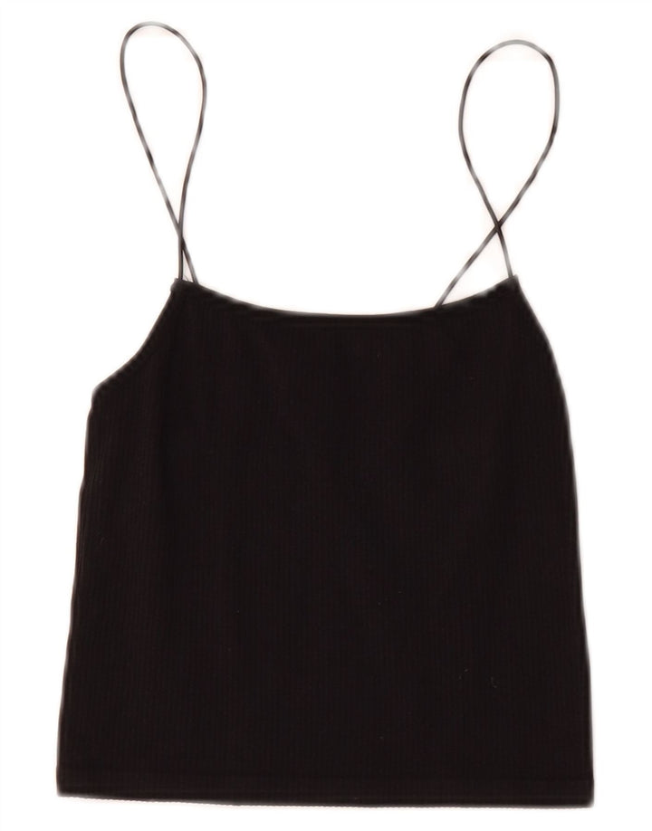 Zara Womens Crop Top UK 6 XS Black