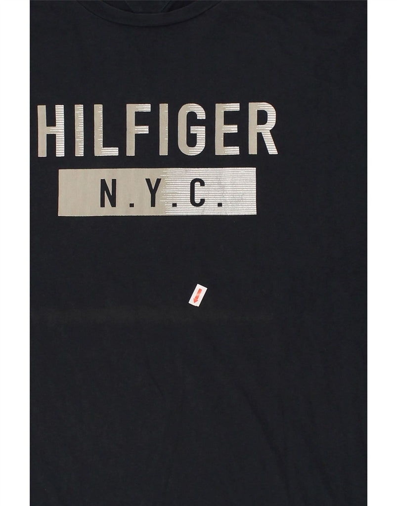 TOMMY HILFIGER Mens Graphic T-Shirt Top XL Navy Blue Cotton | Vintage Tommy Hilfiger | Thrift | Second-Hand Tommy Hilfiger | Used Clothing | Messina Hembry 