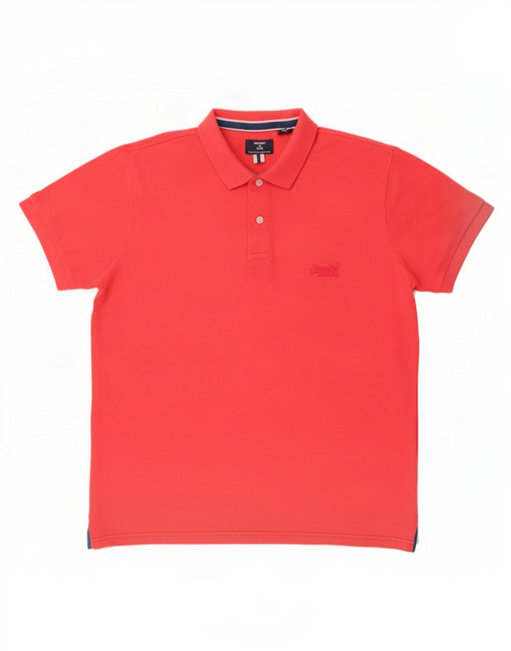 Superdry Mens Polo Shirt XL Red Cotton
