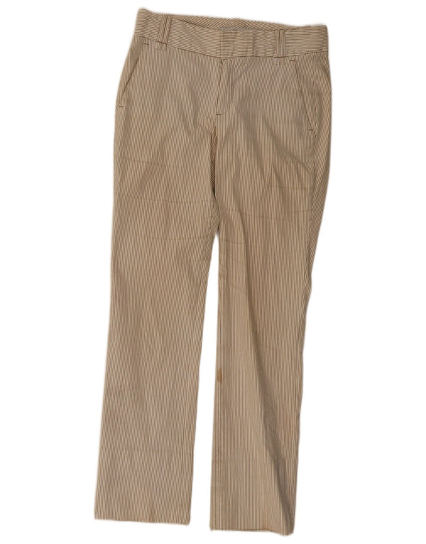 Zara Womens Slim Chino Trousers EU 36 XS W26 L29 Beige Pinstripe
