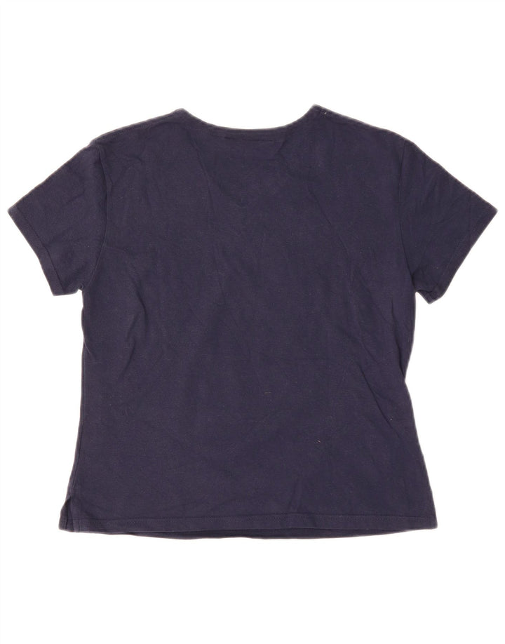 FILA Womens T-Shirt Top IT 44 Medium Navy Blue Cotton