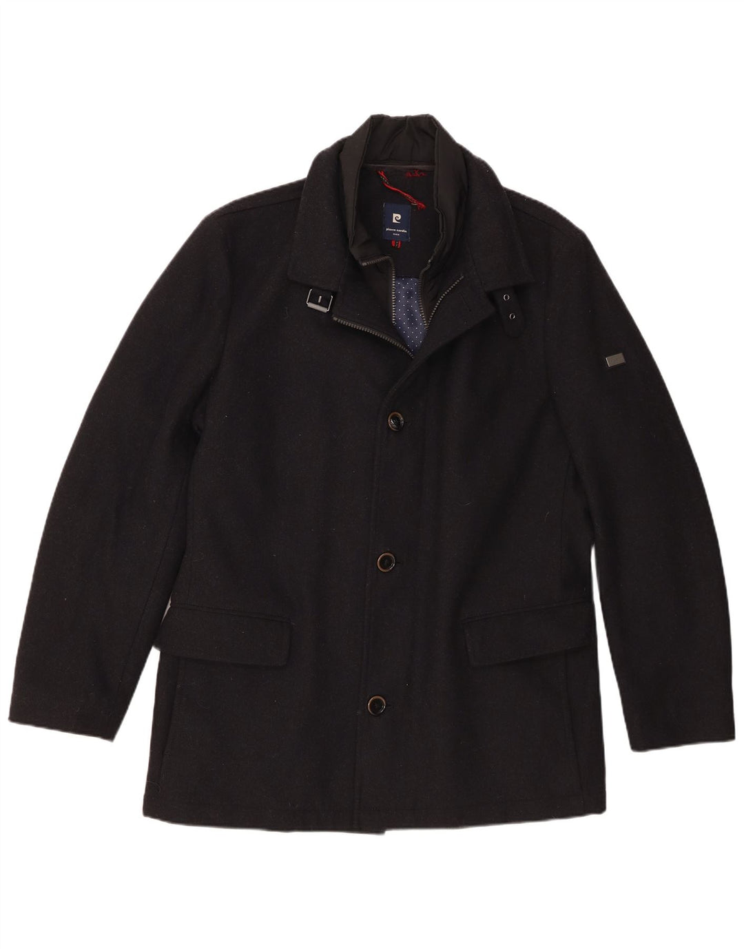Pierre Cardin Mens Windbreaker Coat IT 50 Large Navy Blue Wool