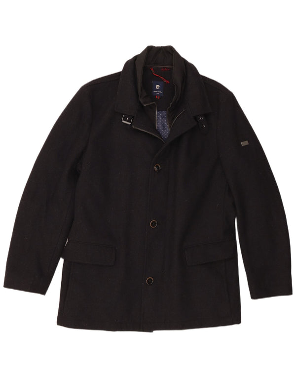 Pierre Cardin Mens Windbreaker Coat IT 50 Large Navy Blue Wool