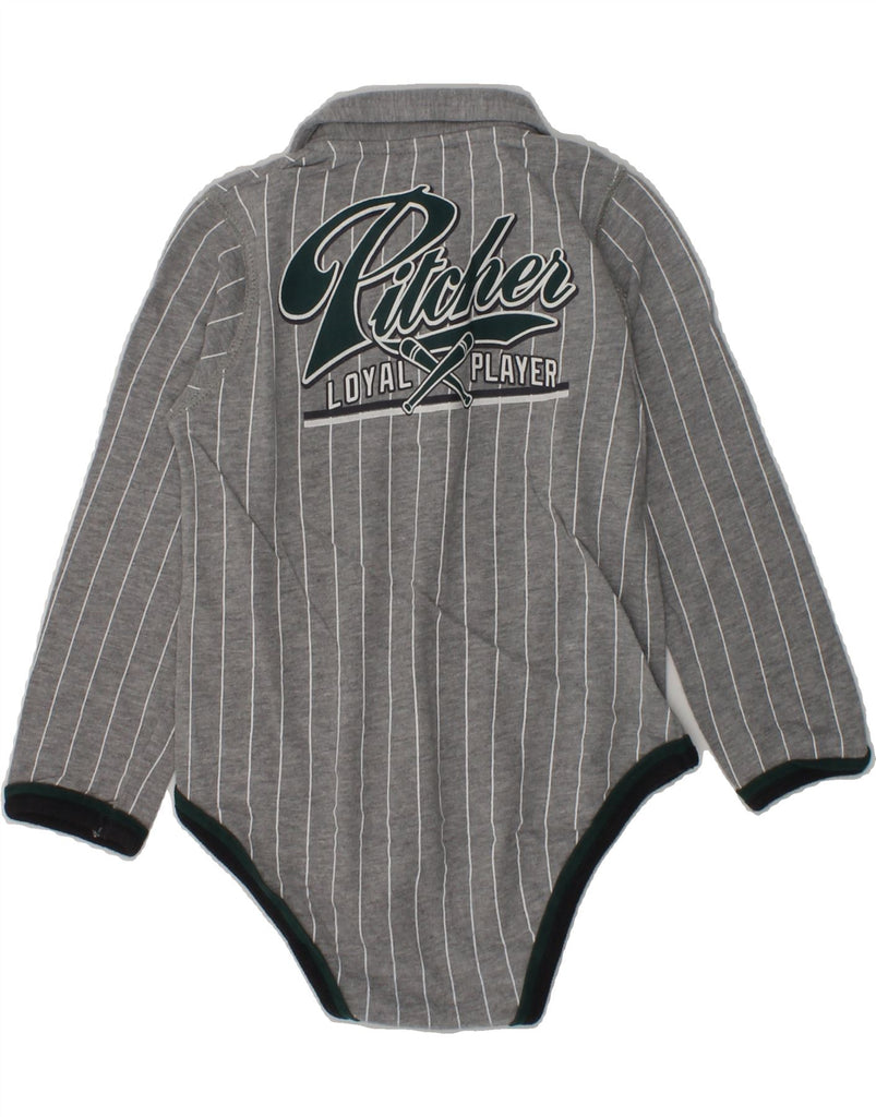 DOLCE & GABBANA Baby Boys Graphic Bodysuit 12-18 Months Grey Striped | Vintage Dolce & Gabbana | Thrift | Second-Hand Dolce & Gabbana | Used Clothing | Messina Hembry 