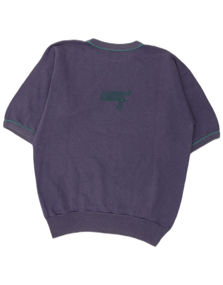 American System Mens By Olmes Carretti Graphic Sweatshirt Jumper Large Blue