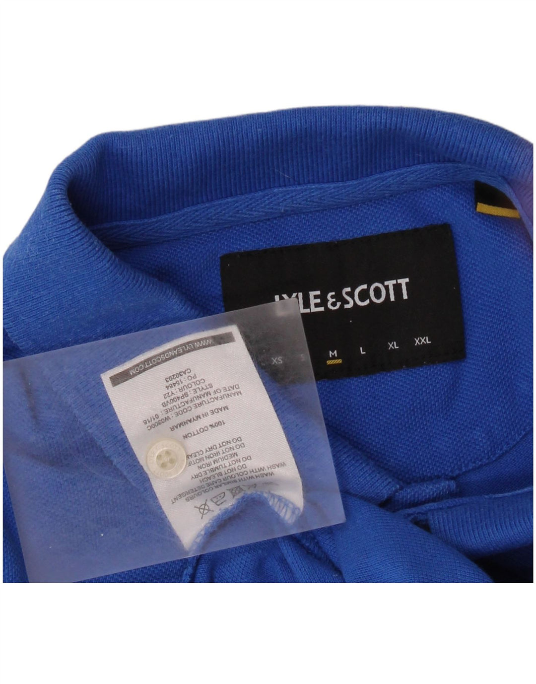 LYLE & SCOTT Mens Polo Shirt Medium Blue Cotton