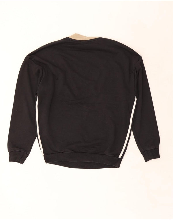 Adidas Womens Graphic Sweatshirt Jumper UK 12 Medium  Black Colourblock