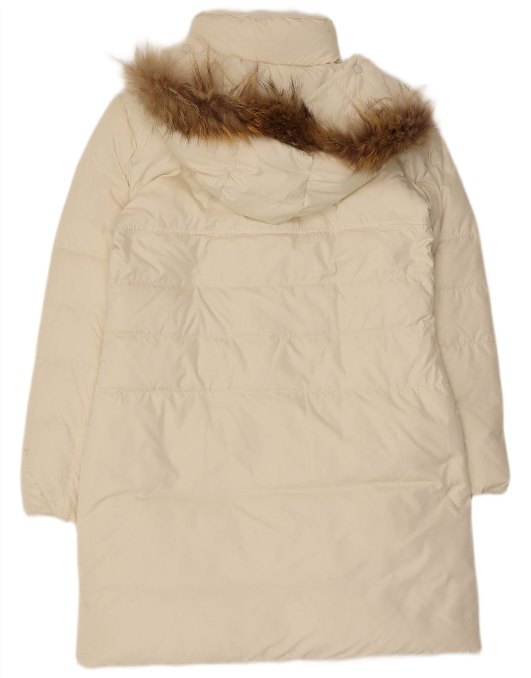 Diadora Womens Hooded Padded Coat UK 14 Medium Off White Polyester
