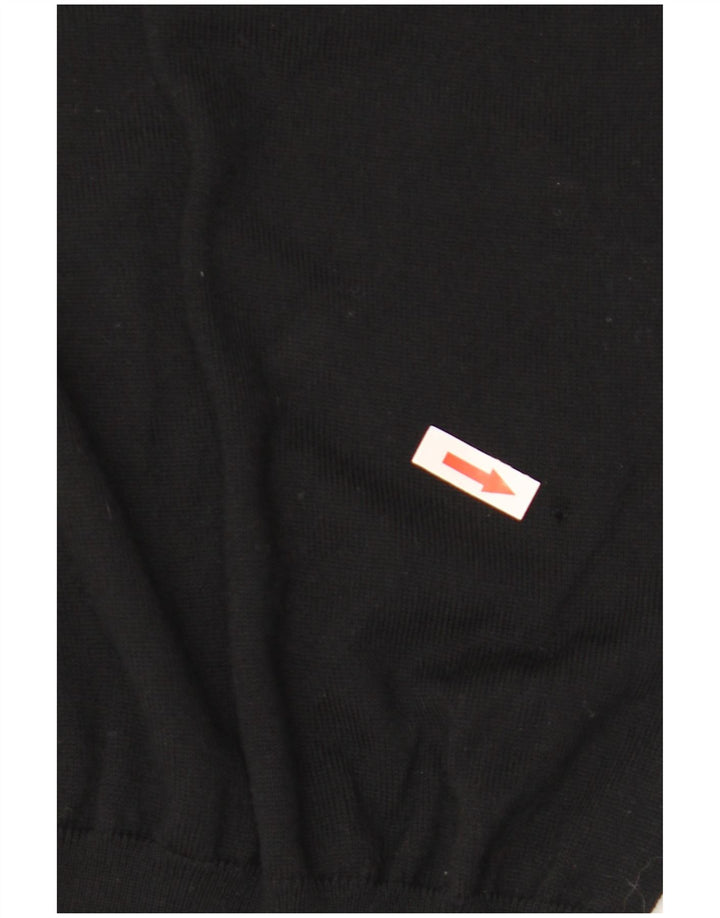 Hugo Boss Mens Roll Neck Jumper Sweater 2XL Black Wool
