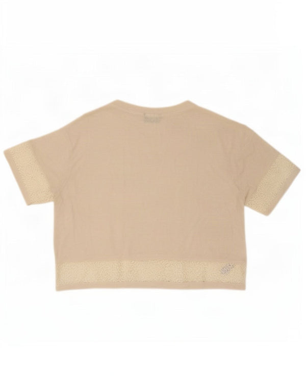 Marks & Spencer Womens Oversized T-Shirt Top UK 16 Large Beige Linen