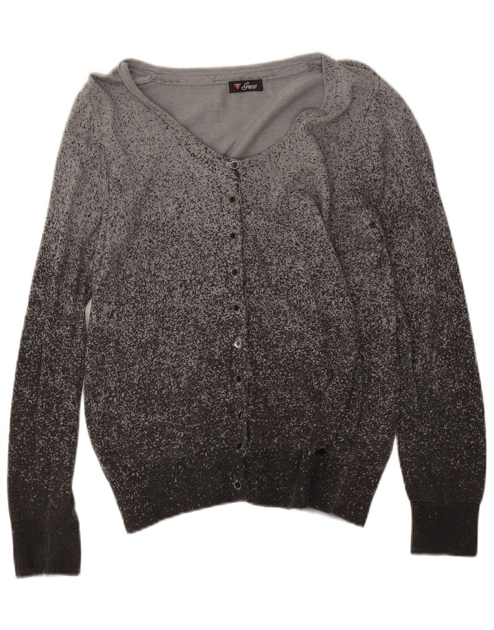 Guess Womens Cardigan Sweater UK 12 Medium Grey Flecked Viscose