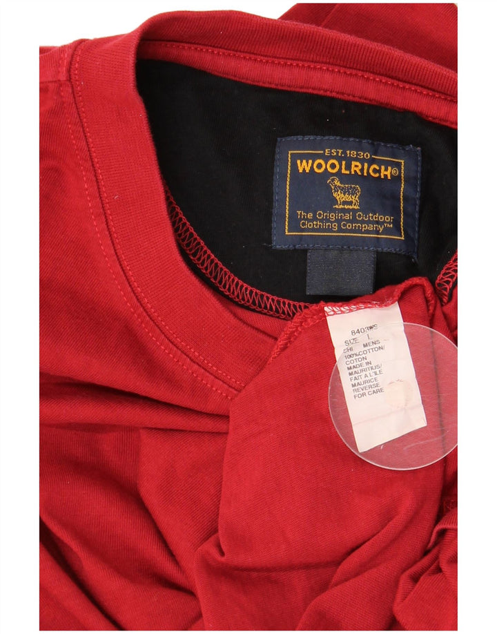 Woolrich Mens Top 3/4 Sleeve Large Red Cotton